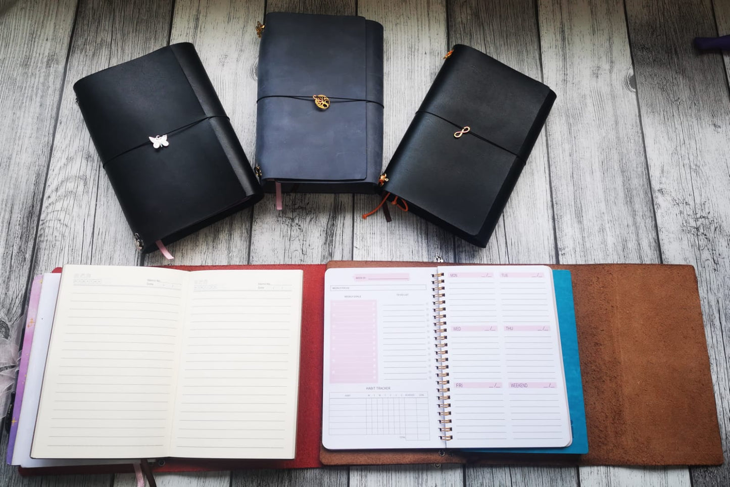 A5 Trifold Leather Journal